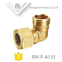 EM-F-A133 Conector rápido de latón macho Conector de 90 ° codo